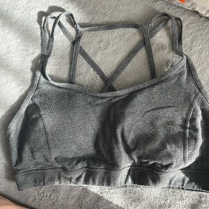 Grey Strappy Sports Bra